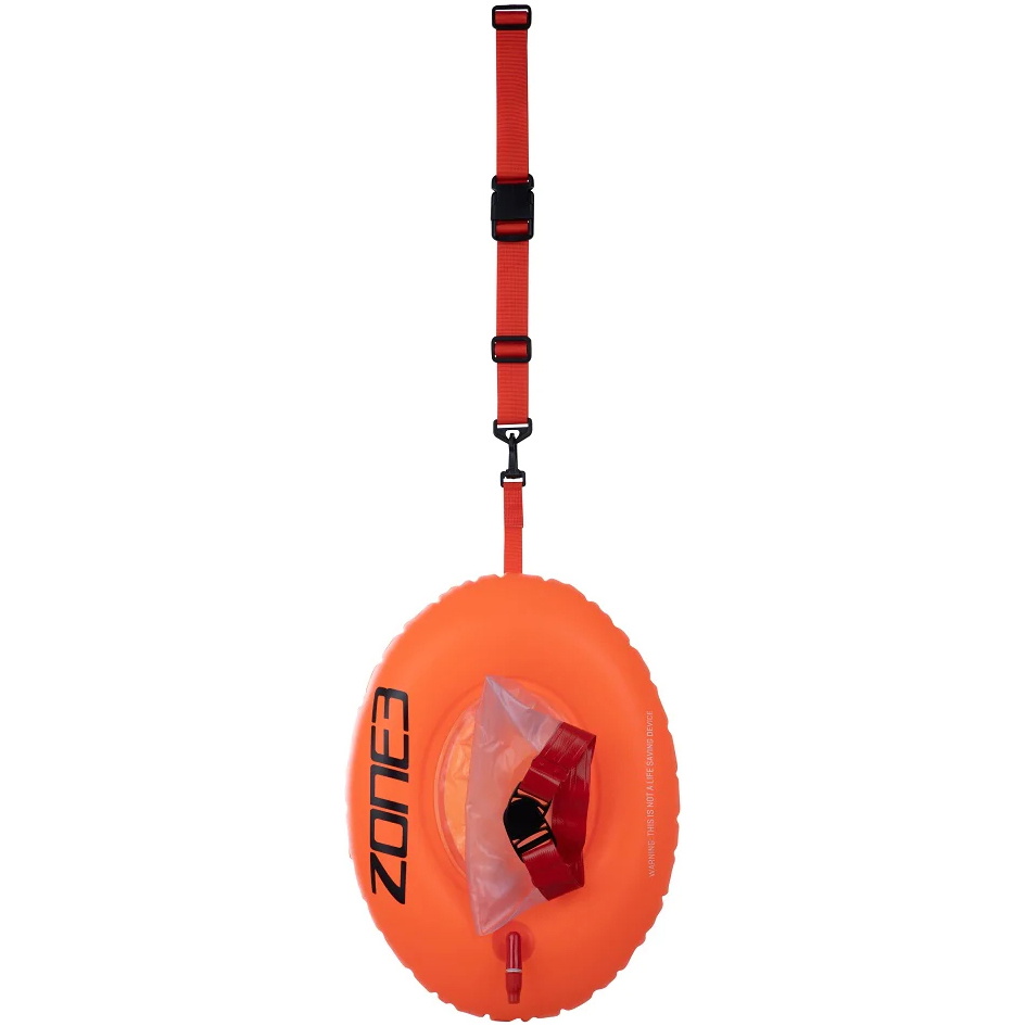 2024 Zone3 On The Go Swim Safety Buoy & Dry Bag Donut SA18SBDO113 - Hi Vis Orange